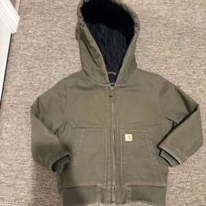 Carhartt Kids Hooded Puffer Jacket - Dark Green
